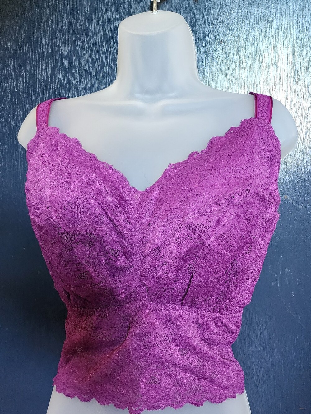 Cosabella Curvy Lace Bralette Long Line Size M Purple Lingerie Lightweight